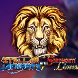 Jackpots logo of Stellar Jackpots with Serengeti Lions from Lightning Box Game at Ripper Casino