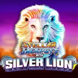 Official Jackpots logo: Stellar Jackpots with Silver Lion by Lightning Box Game at Ripper Casino